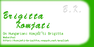 brigitta komjati business card